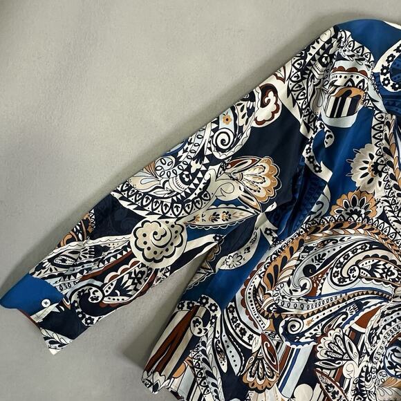 Chicos Sz 3 No-Iron Top Women Plus Sz 16 XL Work Wear Casual Comfortable Paisley - Picture 10 of 16